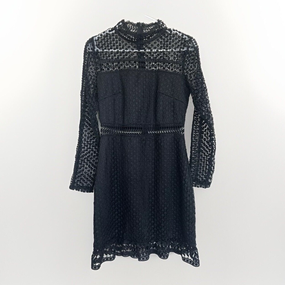Jaus Wanderlust Dress M NWT Black Lace Sheer Ruffle Mini Formal Party